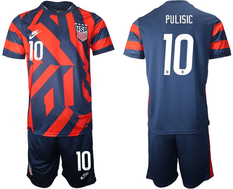 Men 2020-2021 National team United States away #10 blue Nike Soccer Jersey->united states jersey->Soccer Country Jersey